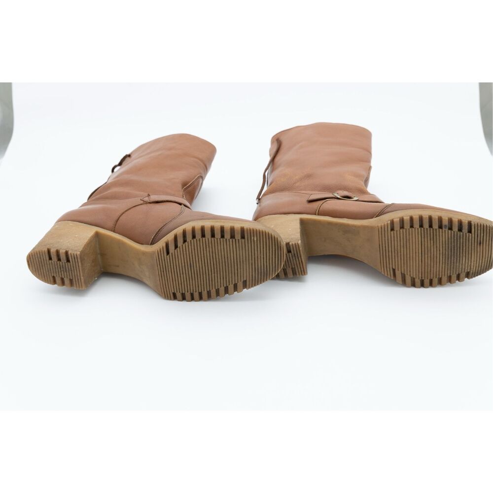 Vintage Brown Leather Shearling Lined Buckle Mid-Calf Boots – Women’s‎ - Picture 5 of 11
